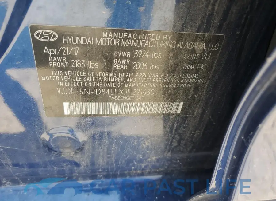 5NPD84LFXJH221630# 12