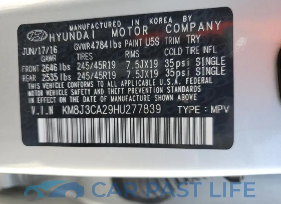 KM8J3CA29HU277839# 13