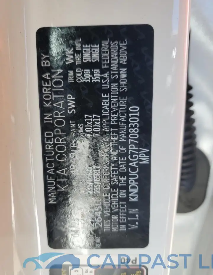 KNDPUCAG7P7083010# 13