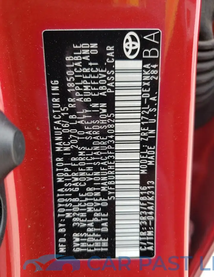 5YFBURHE3FP340825# 12