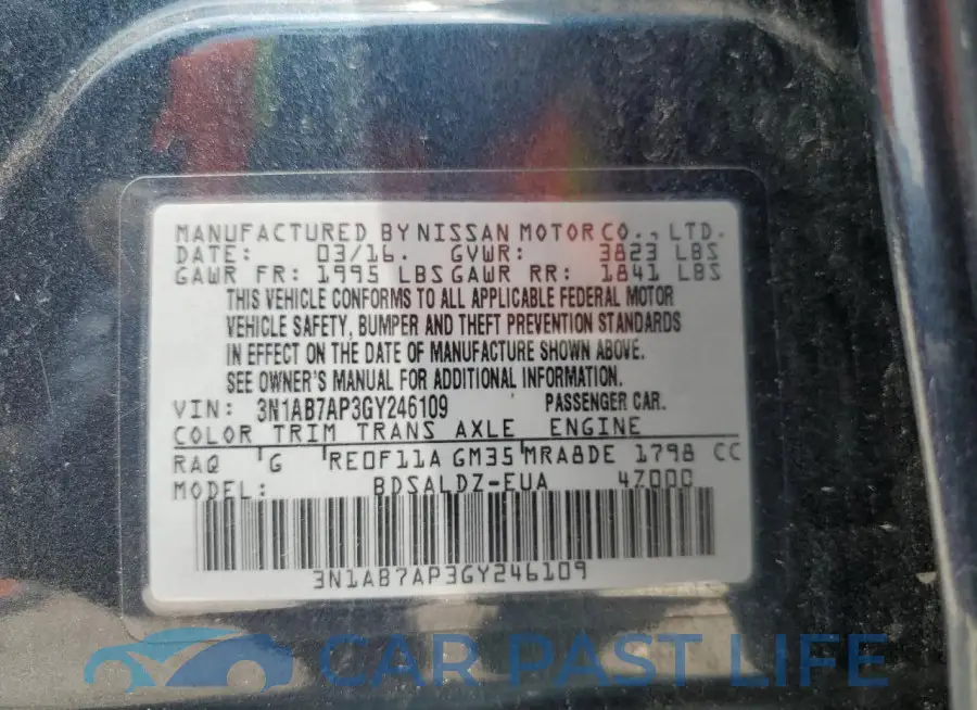 3N1AB7AP3GY246109# 12