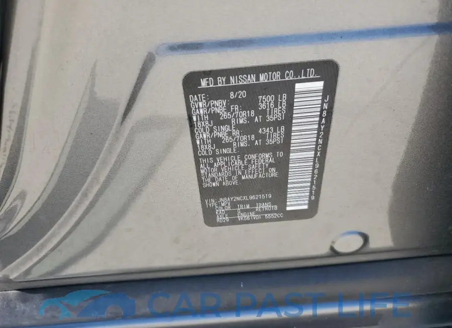JN8AY2NCXL9621519# 12