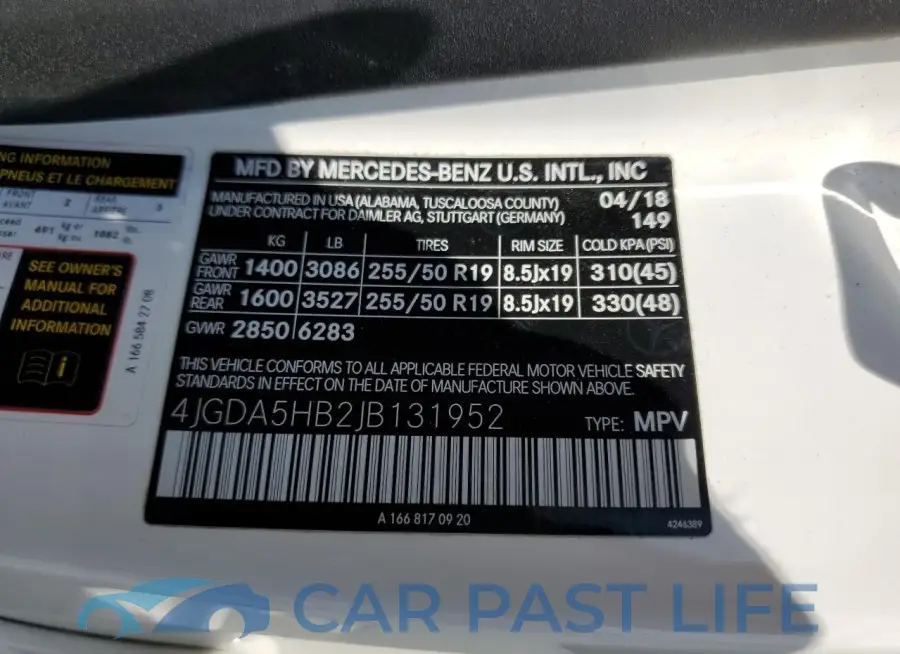 4JGDA5HB2JB131952# 13