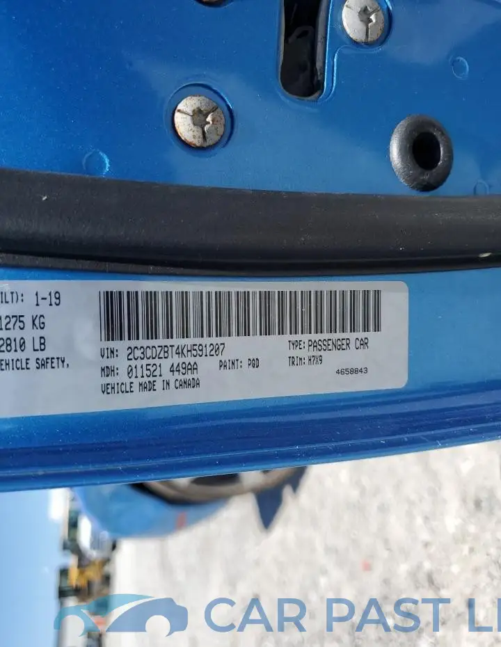 2C3CDZBT4KH591207# 12