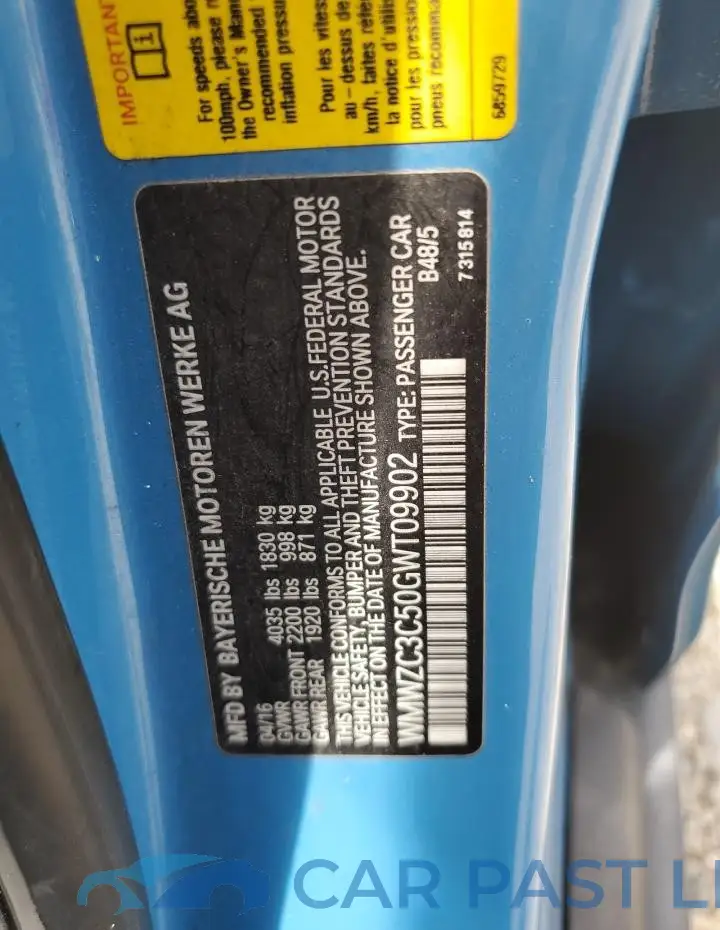 WMWZC3C50GWT09902# 13