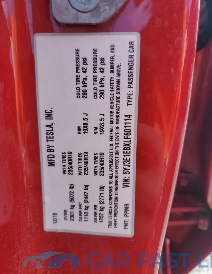 5YJ3E1EBXLF601114# 12