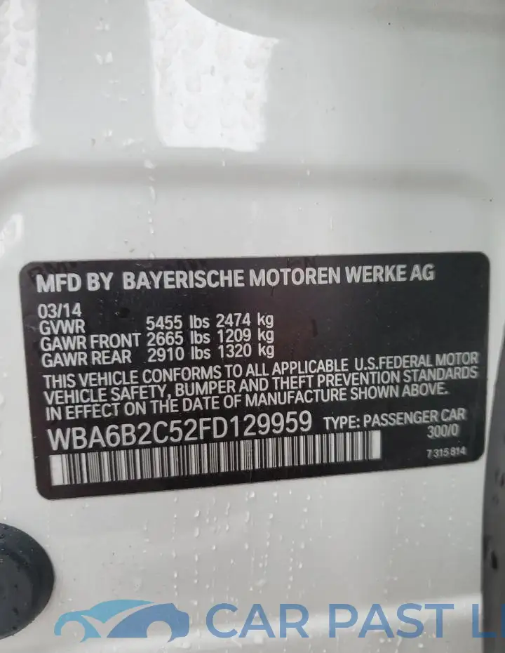 WBA6B2C52FD129959# 12