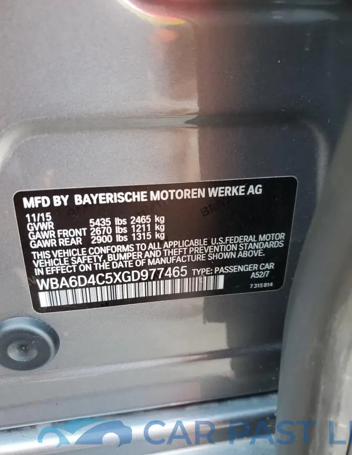 WBA6D4C5XGD977465# 12