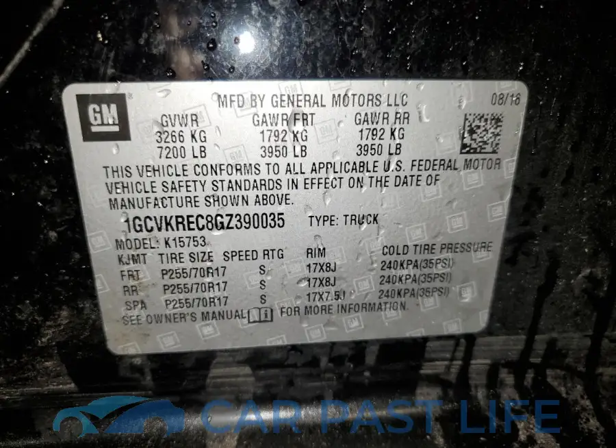 1GCVKREC8GZ390035# 13