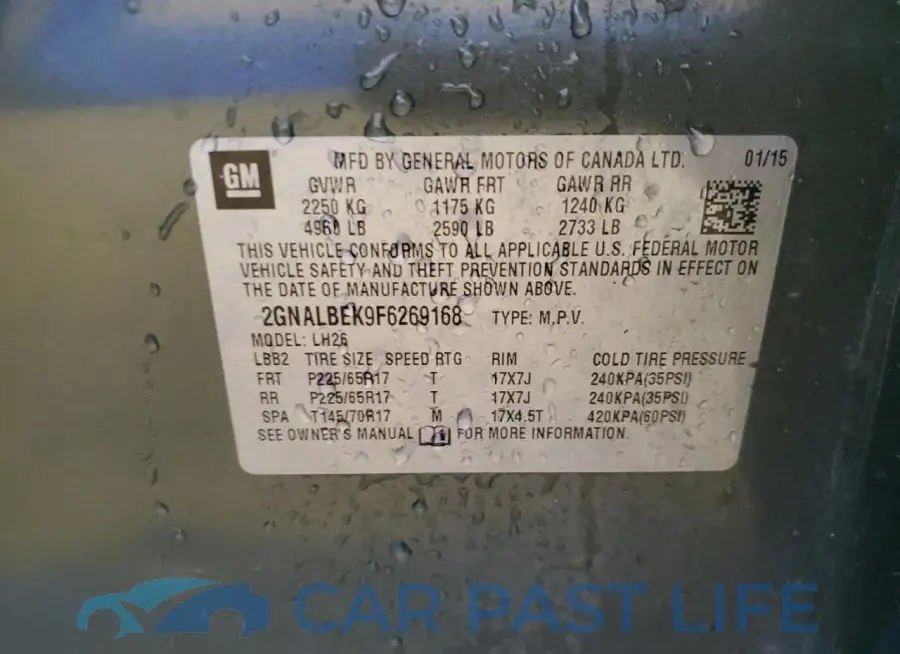 2GNALBEK9F6269168# 13