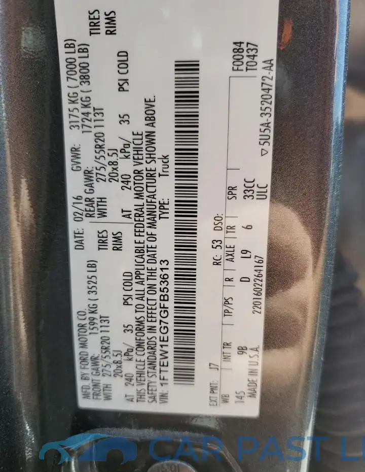 1FTEW1EG7GFB53613# 13