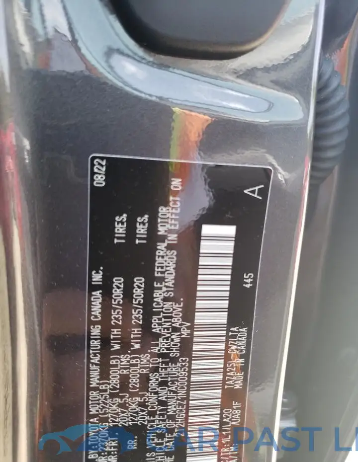 2T2HGCEZ1NC009533# 13