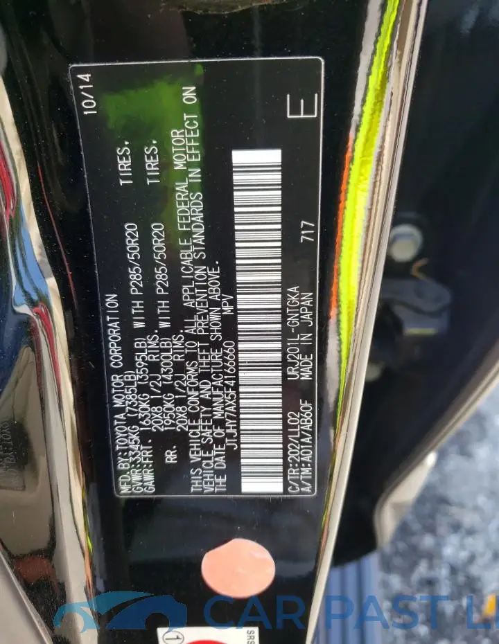 JTJHY7AX5F4166660# 14