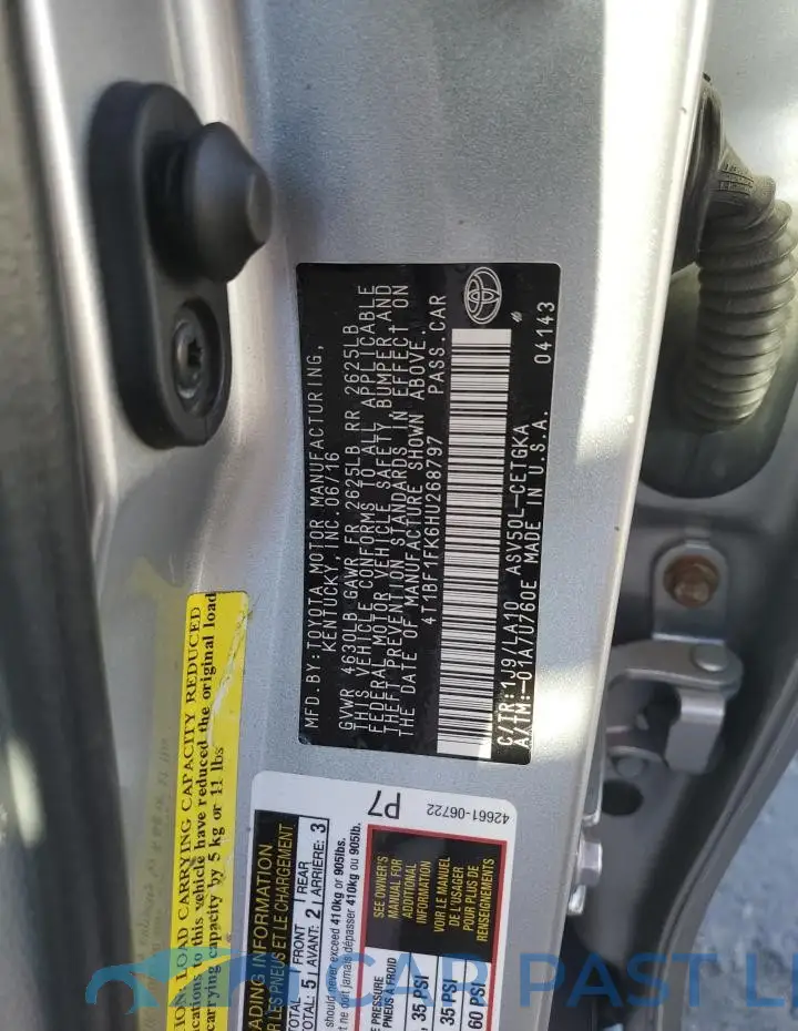 4T1BF1FK6HU268797# 12
