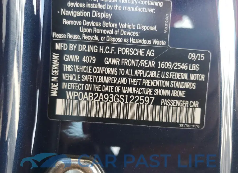 WP0AB2A93GS122597# 12