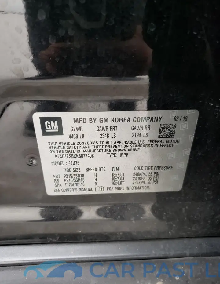 KL4CJESBXKB877408# 13
