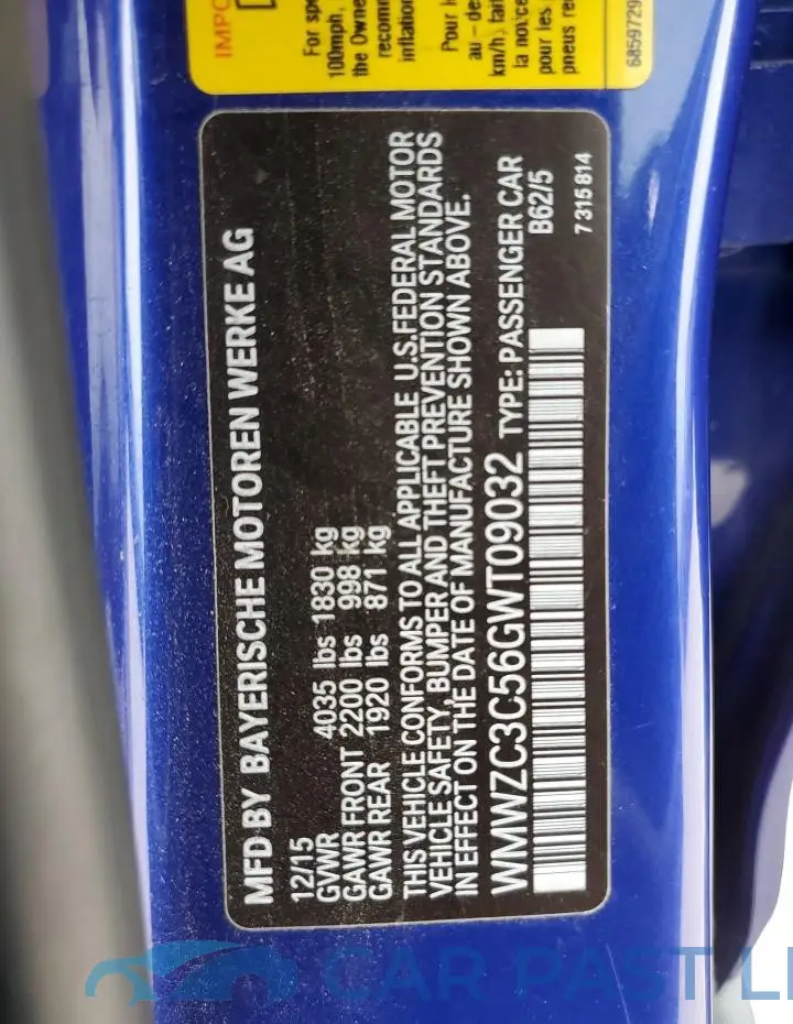 WMWZC3C56GWT09032# 12