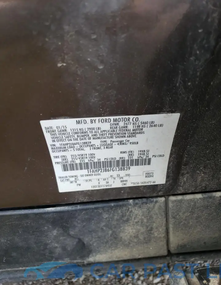 1FAHP2J86FG138839# 12