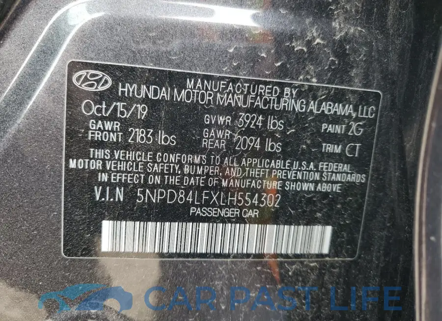 5NPD84LFXLH554302# 12