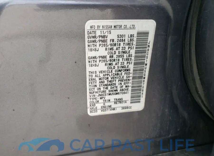 JN8CS1MU5GM670841# 12