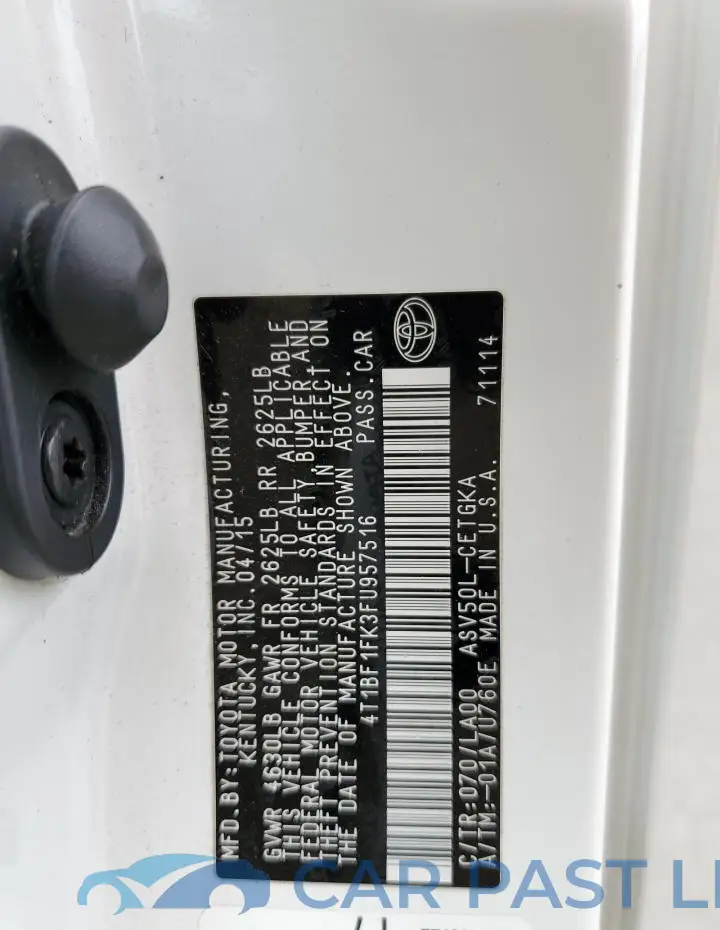 4T1BF1FK3FU957516# 12