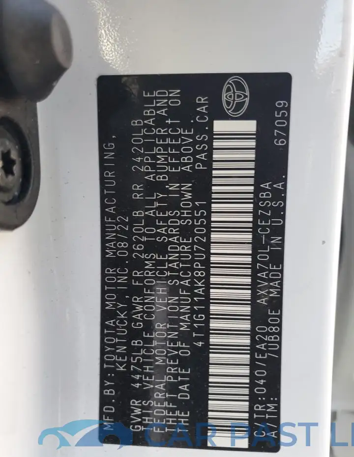 4T1G11AK8PU720551# 12