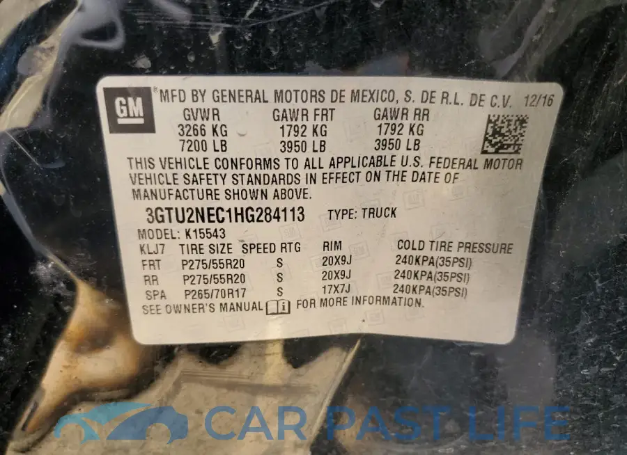 3GTU2NEC1HG284113# 12