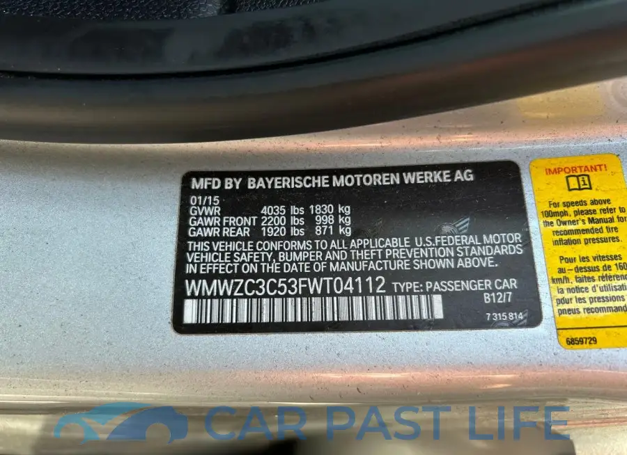 WMWZC3C53FWT04112# 10