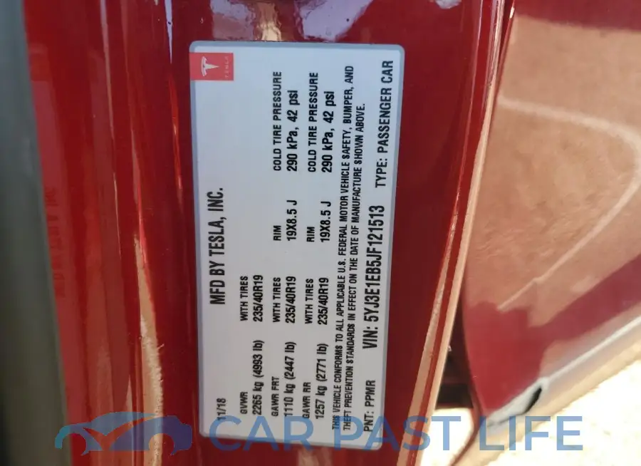 5YJ3E1EB5JF121513# 12
