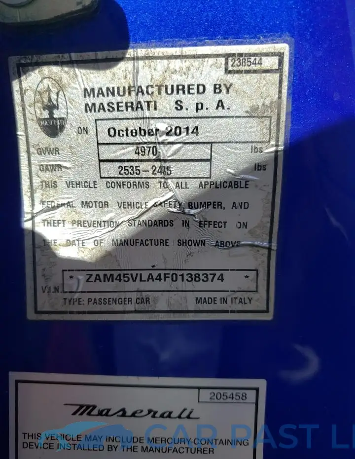 ZAM45VLA4F0138374# 12