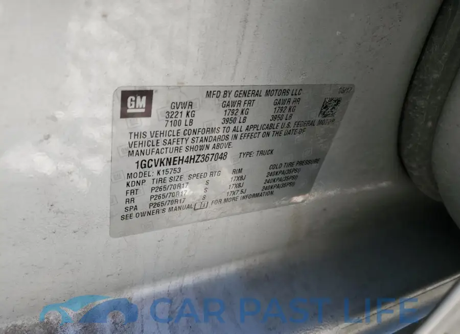 1GCVKNEH4HZ367048# 12