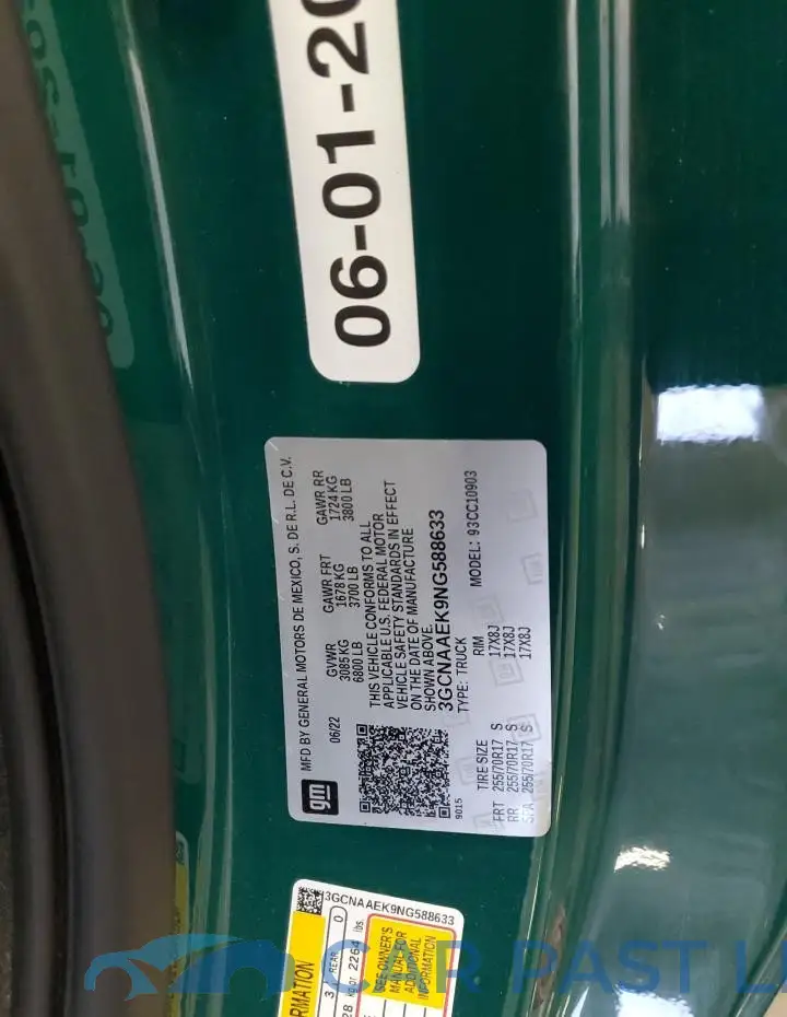 3GCNAAEK9NG588633# 12