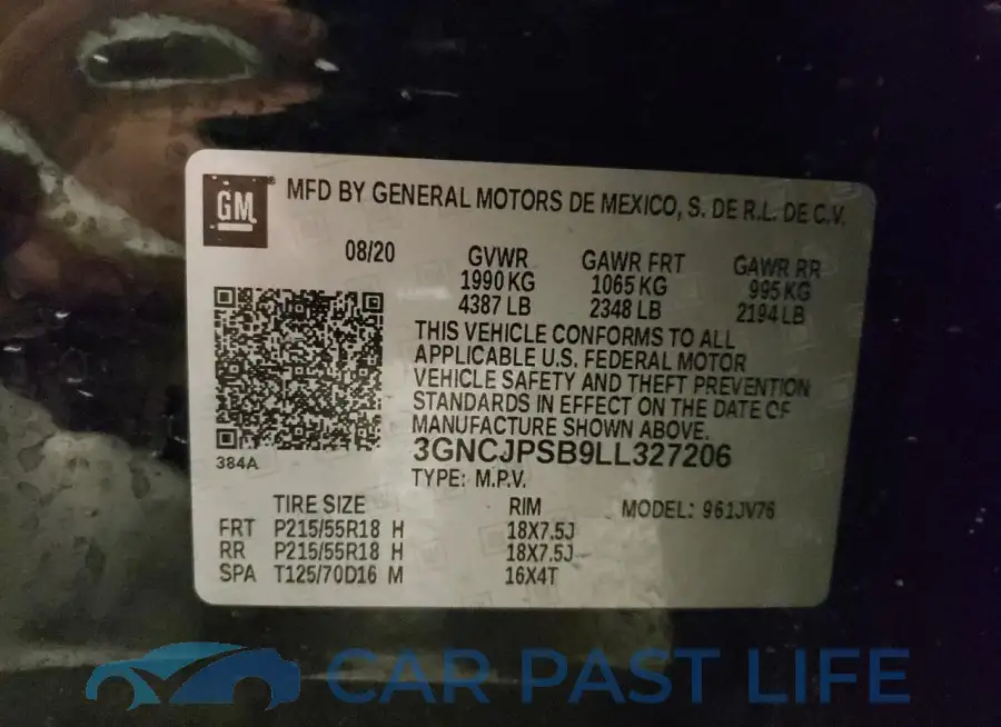 3GNCJPSB9LL327206# 13