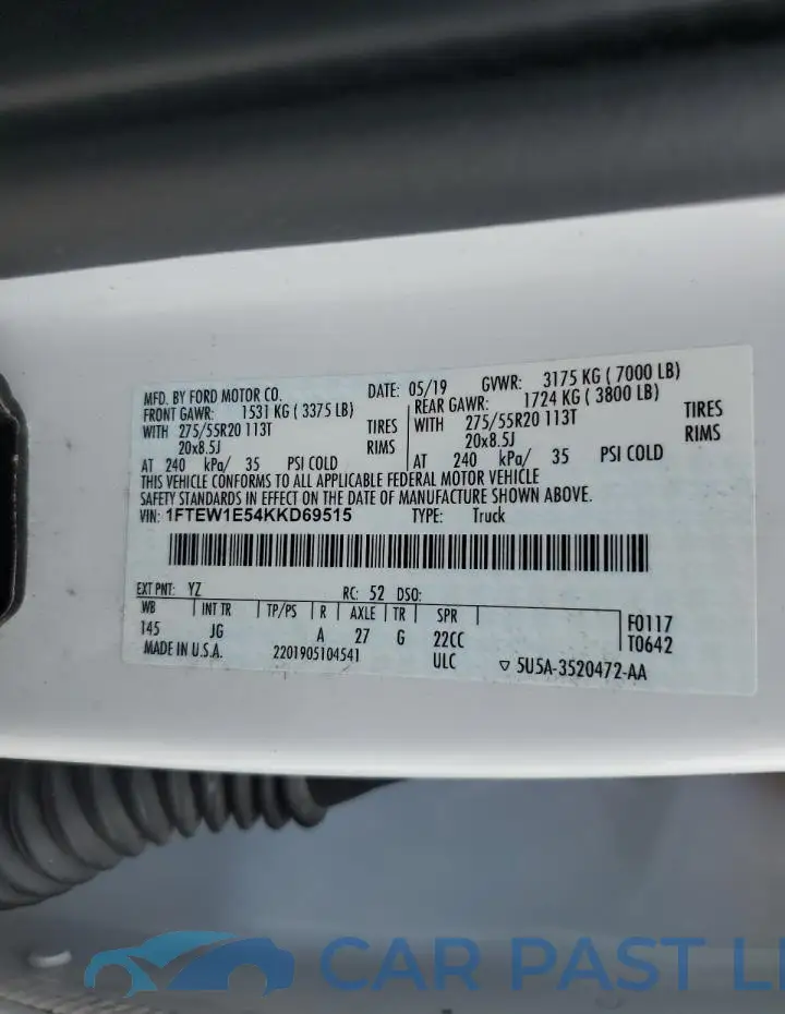 1FTEW1E54KKD69515# 13
