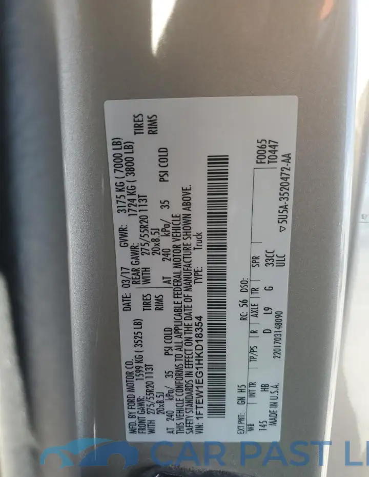 1FTEW1EG1HKD18354# 12