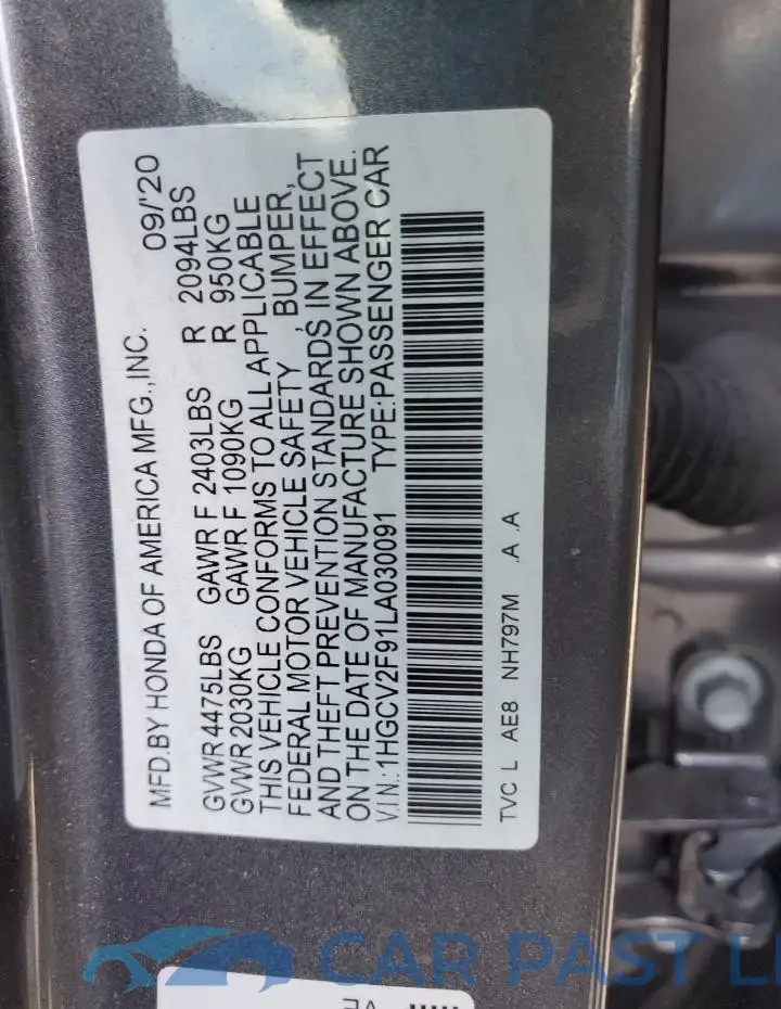 1HGCV2F91LA030091# 13