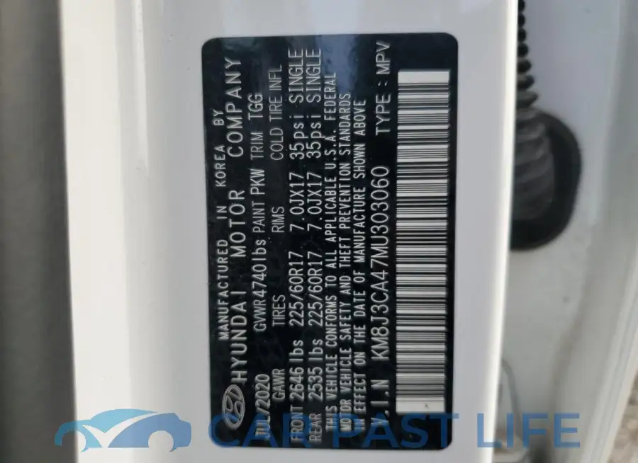 KM8J3CA47MU303060# 13
