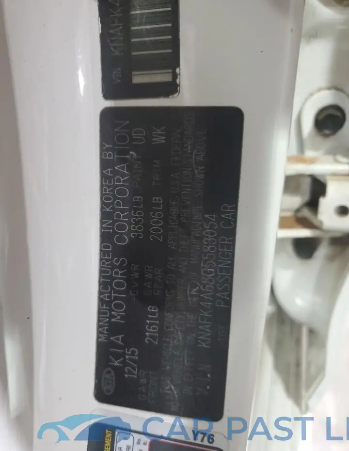 KNAFK4A68G5583054# 12
