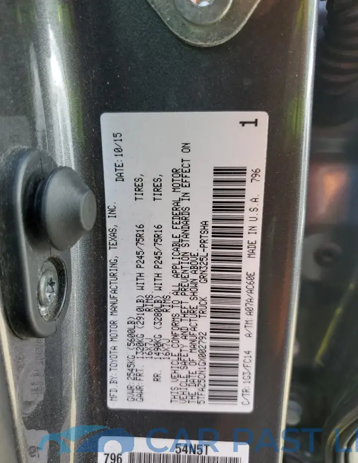5TFAZ5CN1GX002792# 12