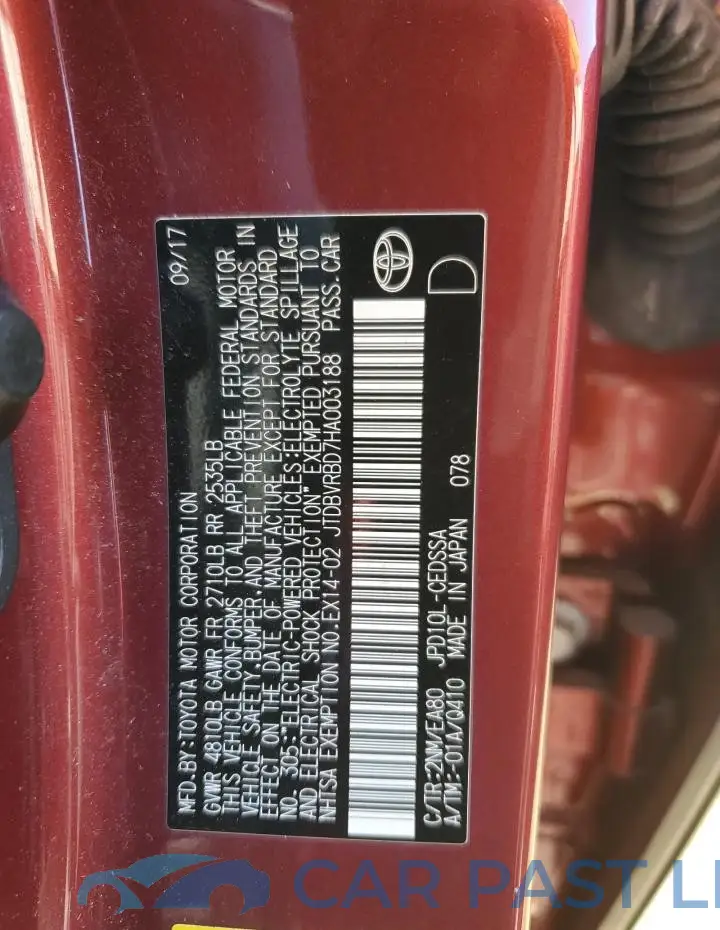 JTDBVRBD7HA003188# 12