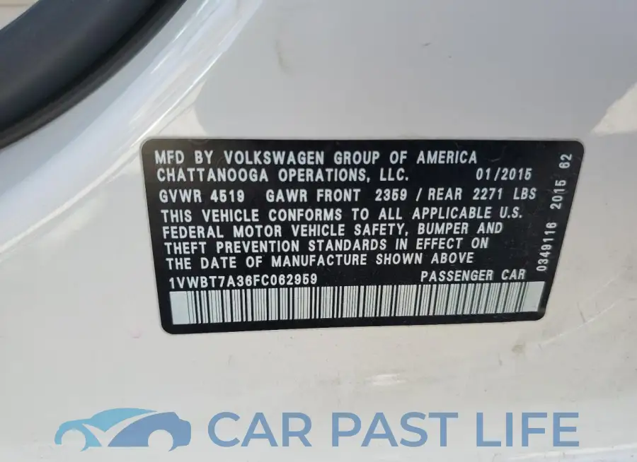 1VWBT7A36FC062959# 13