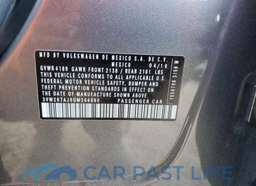 3VW267AJ9GM366860# 12