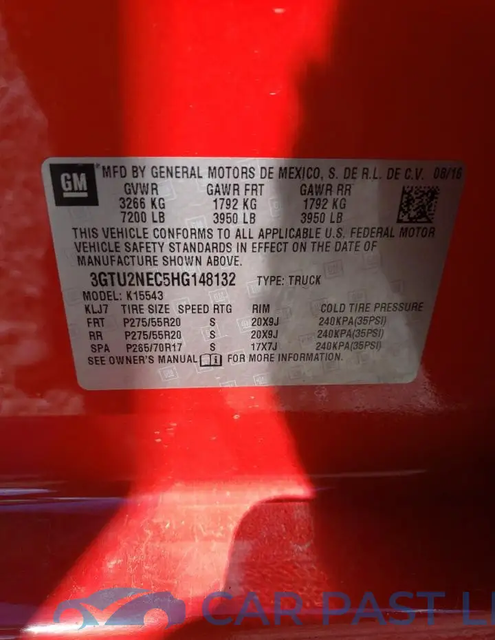 3GTU2NEC5HG148132# 12
