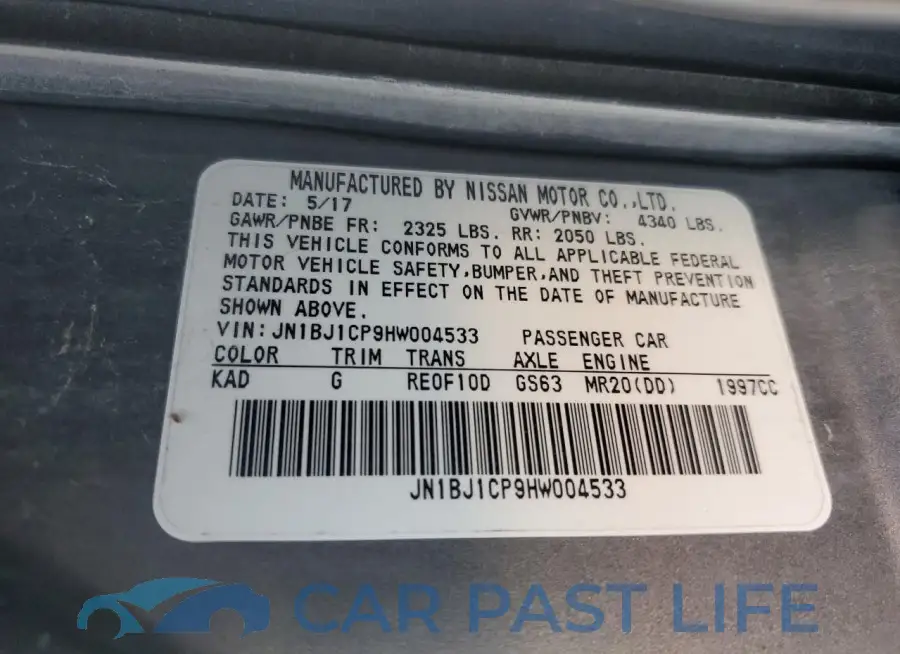 JN1BJ1CP9HW004533# 13