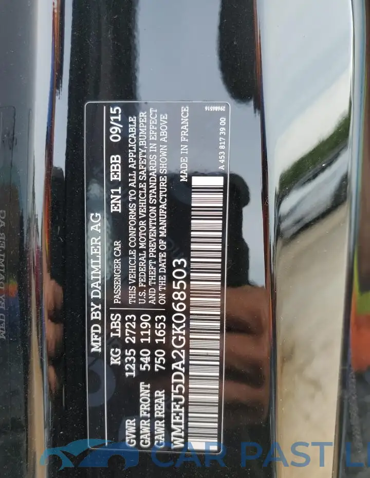 WMEFJ5DA2GK068503# 12