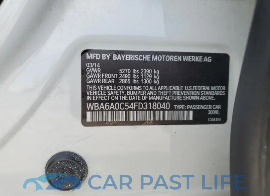 WBA6A0C54FD318040# 12
