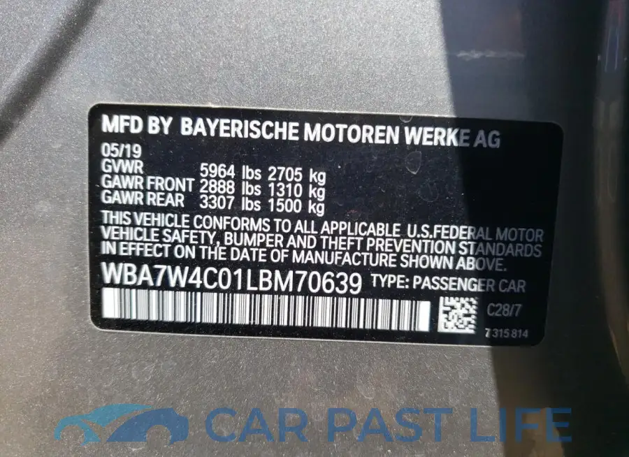 WBA7W4C01LBM70639# 12