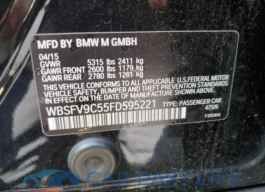 WBSFV9C55FD595221# 12