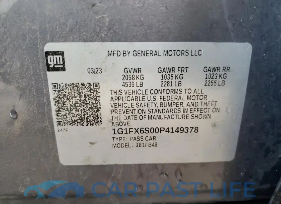 1G1FX6S00P4149378# 13