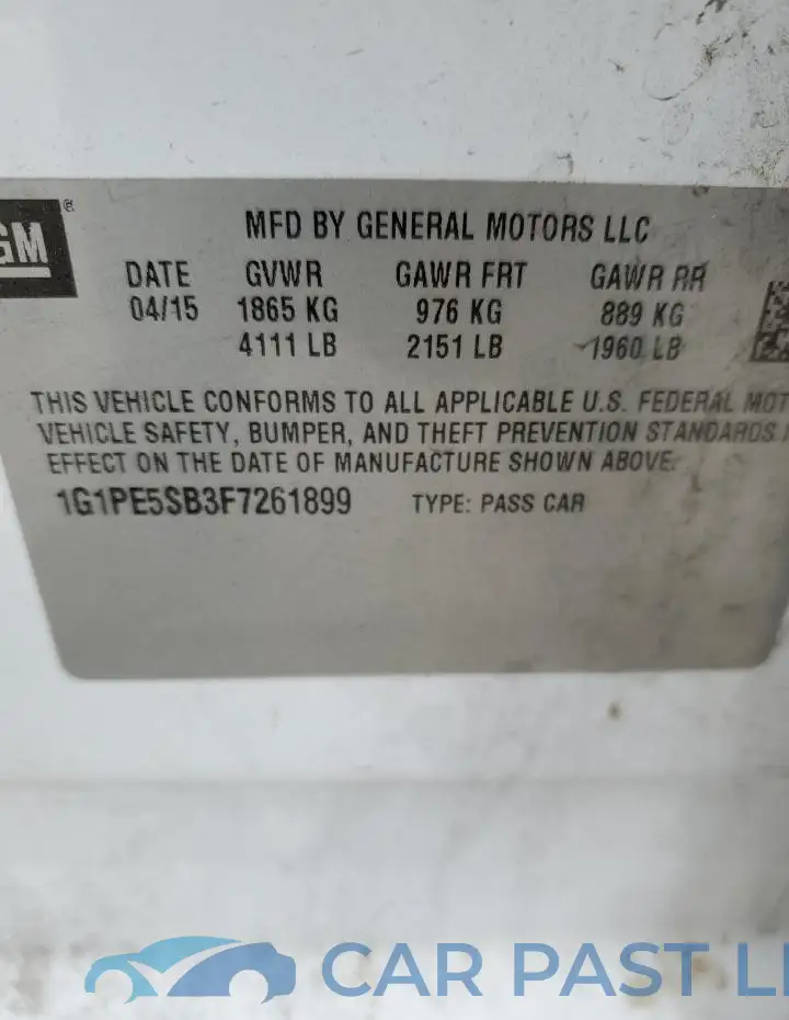 1G1PE5SB3F7261899# 12
